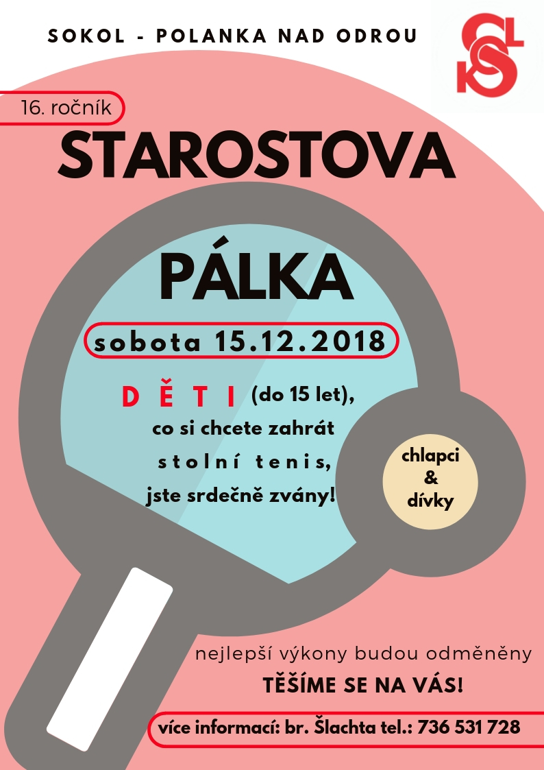 Starostova pálka - turnaj ve stolním tenisu pro děti